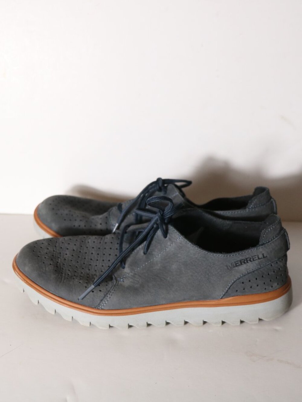Merrell Mens Downtown Lace Up Oxford Sneaker 10 Suede Slate Gray Comfort j93933 - Picture 8 of 8